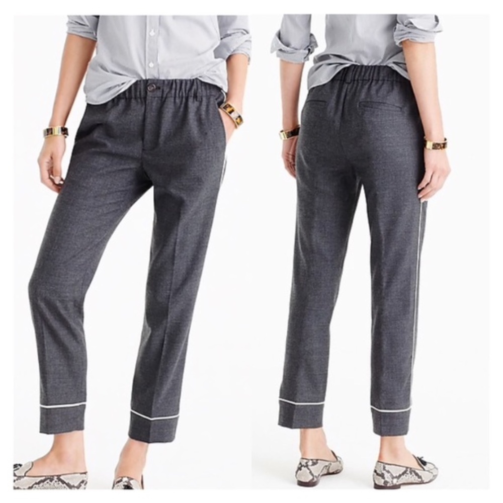 J.Crew Wool Party Pj Pant Trouser Grey Size 8